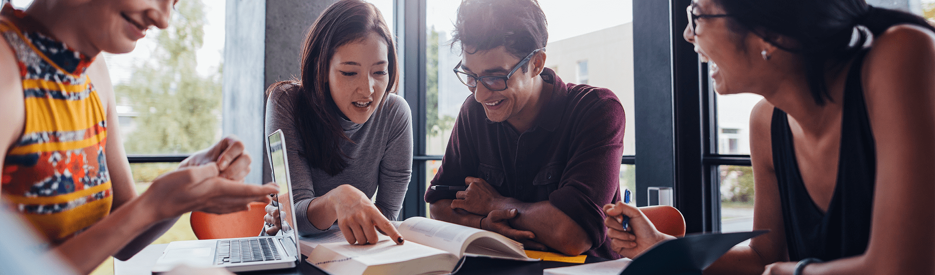 students studying  English course